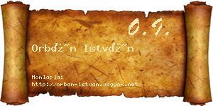 Orbán István névjegykártya