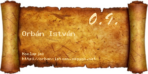 Orbán István névjegykártya